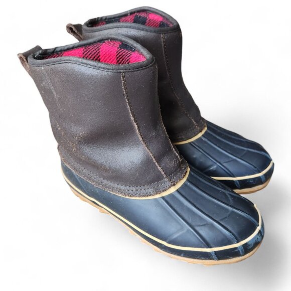 Igloo Women's 6‎ Snow Duck Boots Leather Slip on Hunting Thermolite Waterproof - Picture 1 of 12